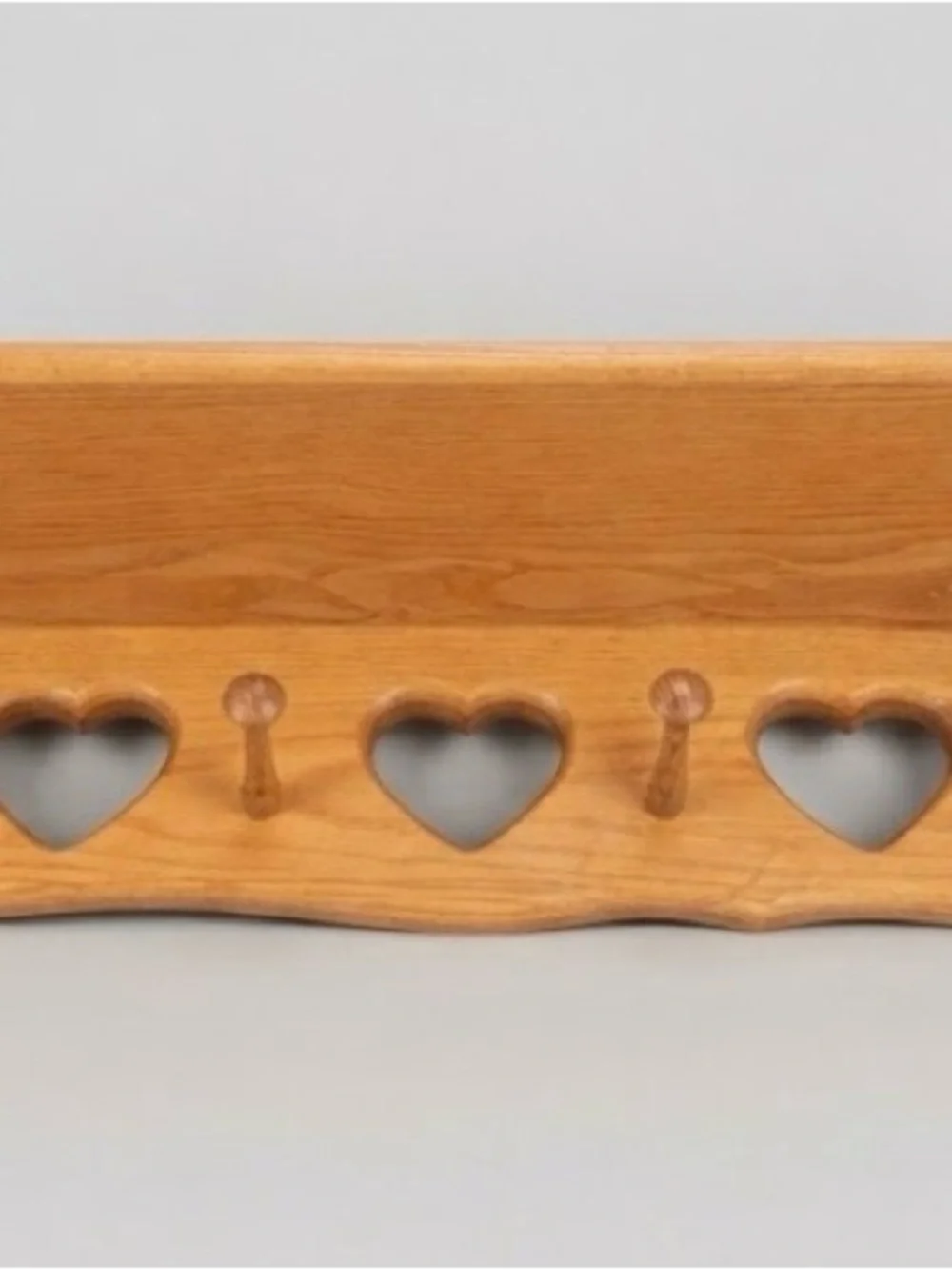 Wooden Heart Accent Wall Shelf - Natural Brown